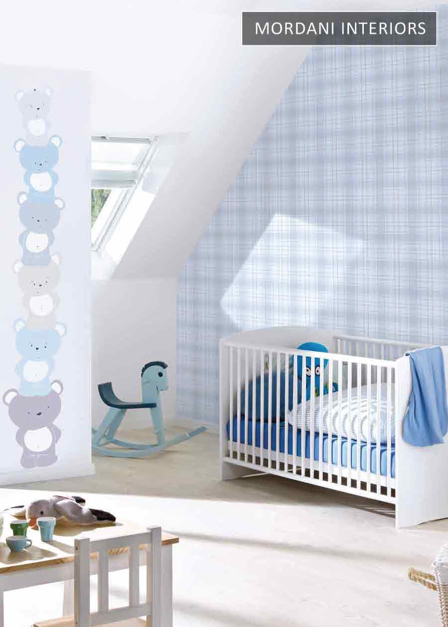 TEDDY BALANCE LITTLE LOVE KIDS WALLPAPER DESIGN